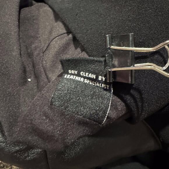 Rickie Freeman Teri Jon Dress Sheath Minimalist Cocktail Classic Leather Black 8 - Picture 4 of 5